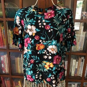 Resort tropical floral blouse Cristin Stevens